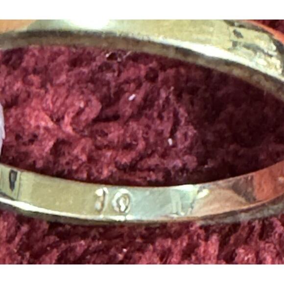 -RING VTG Nevada Mines Engagement Gold Tone Size 10 With A CZ Stone. - Picture 5 of 6